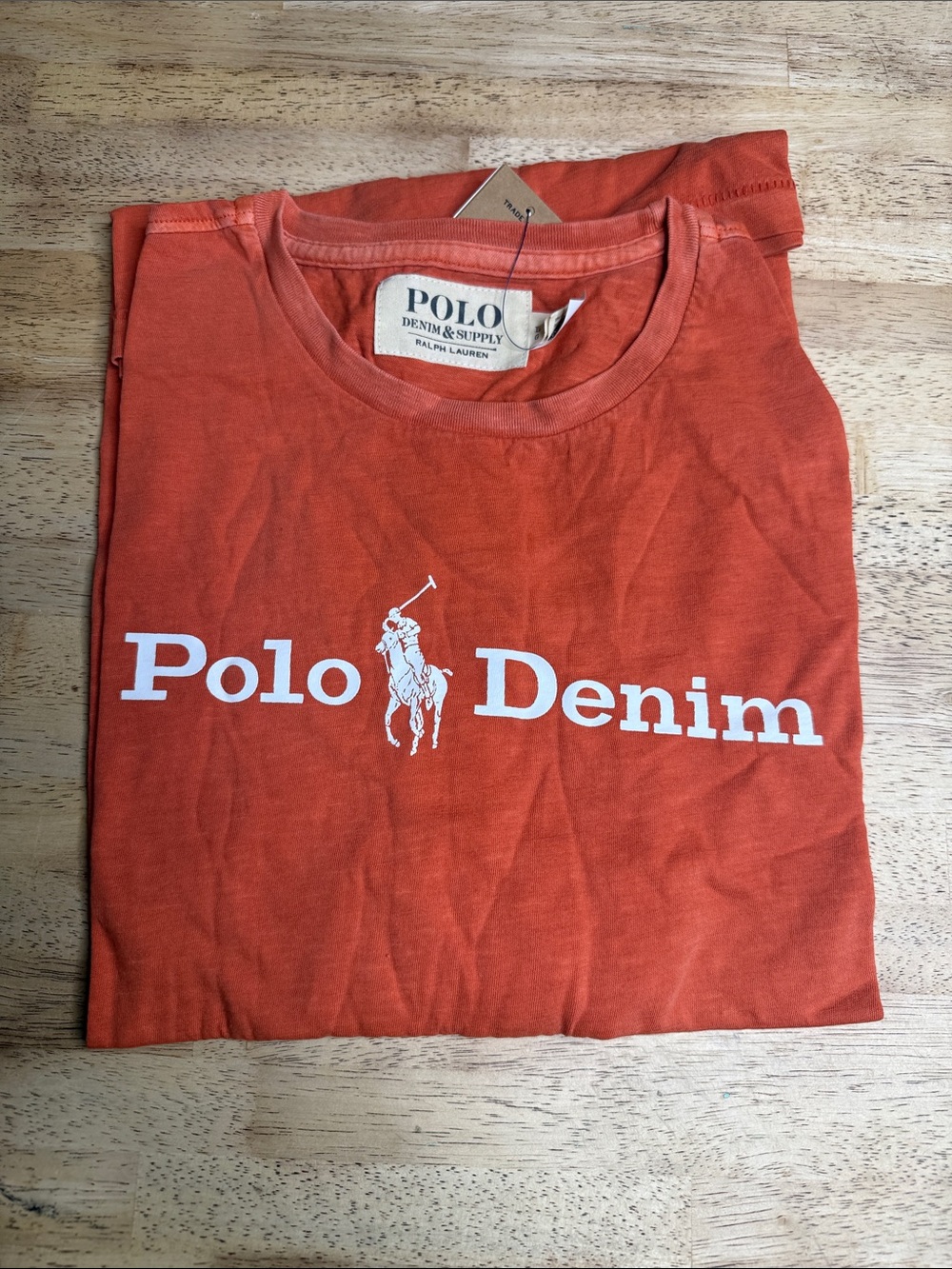 Ralph Lauren Polo Denim Orange Logo Crew Tee